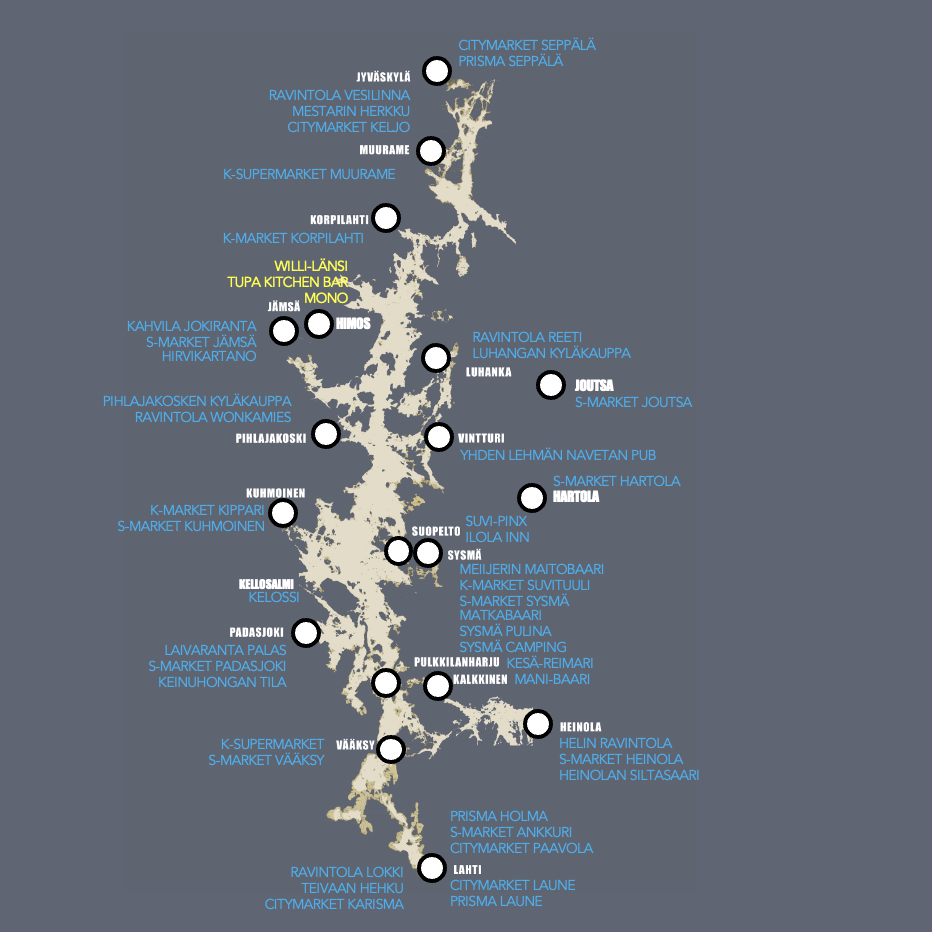Päijänne-oluen myyjät talvella 2026 Himos